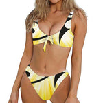 Eye Of Horus Symbol Print Front Bow Tie Bikini