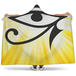 Eye Of Horus Symbol Print Hooded Blanket