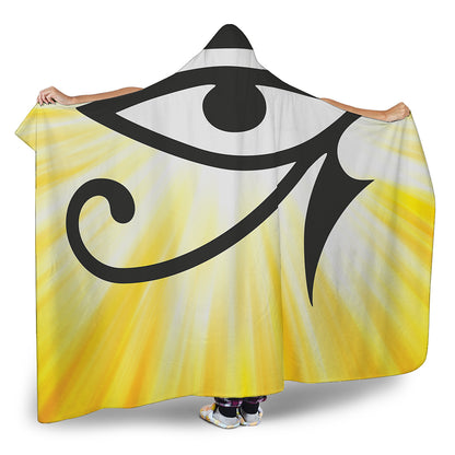 Eye Of Horus Symbol Print Hooded Blanket