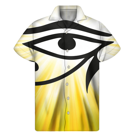 Eye Of Horus Symbol Print Men's Short Sleeve Shirt