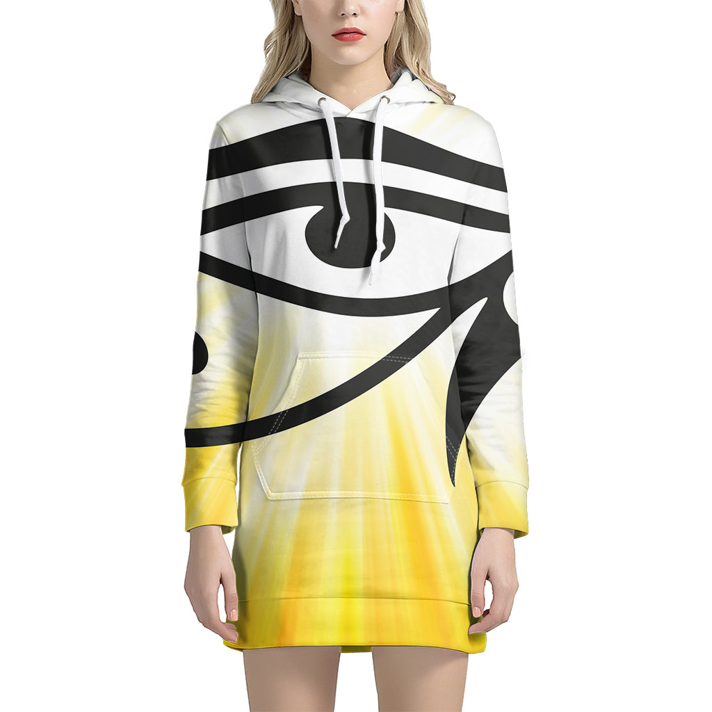 Eye Of Horus Symbol Print Pullover Hoodie Dress