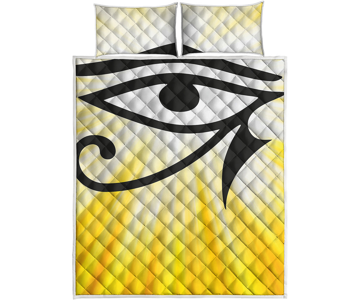 Eye Of Horus Symbol Print Quilt Bed Set