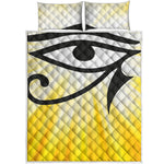 Eye Of Horus Symbol Print Quilt Bed Set