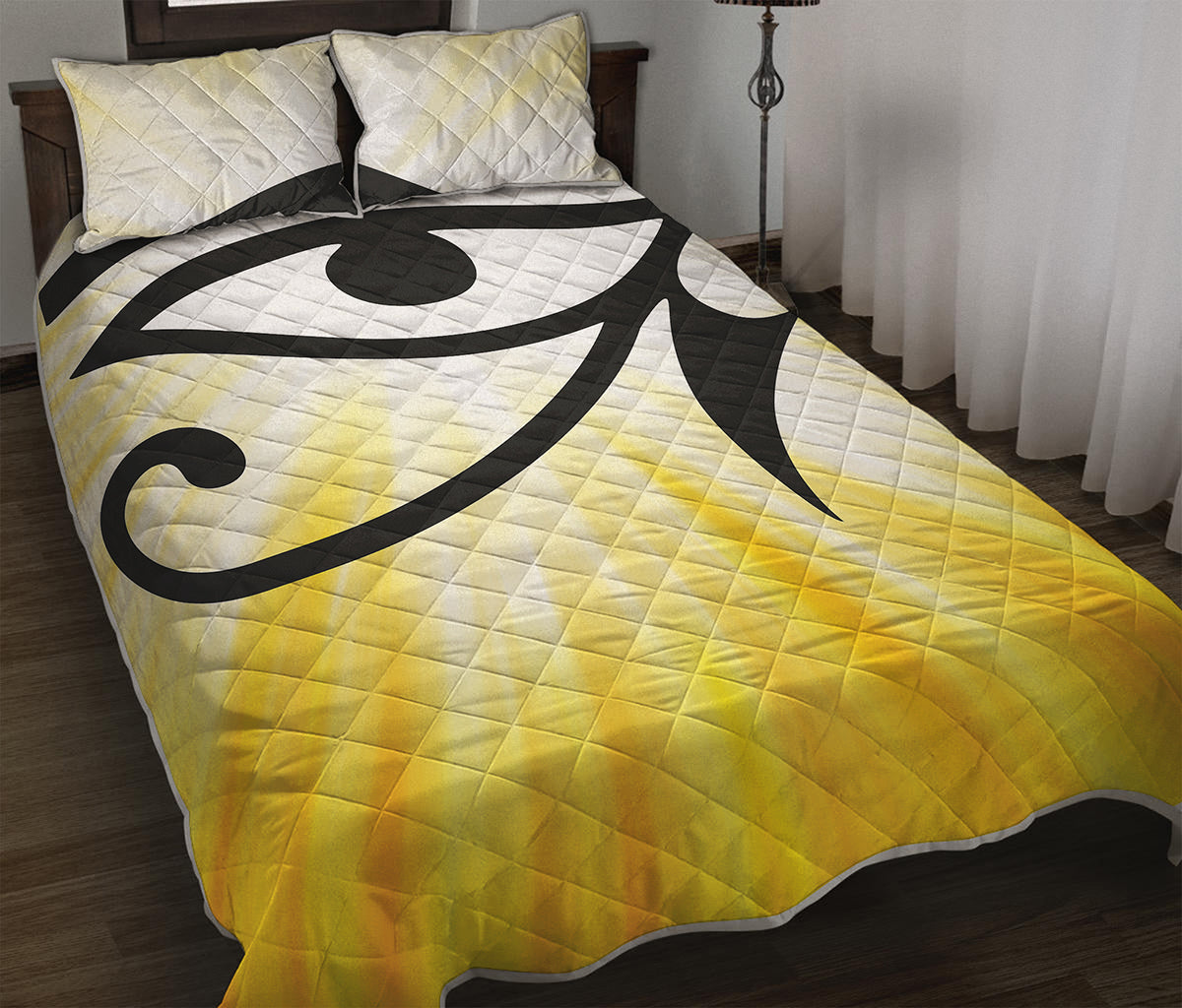 Eye Of Horus Symbol Print Quilt Bed Set