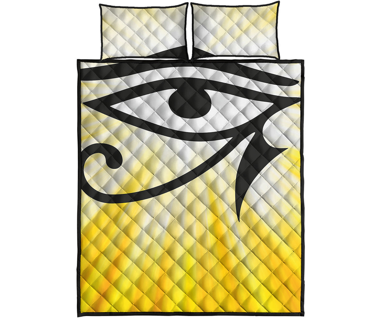 Eye Of Horus Symbol Print Quilt Bed Set