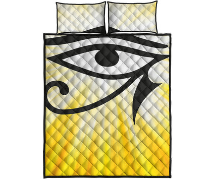 Eye Of Horus Symbol Print Quilt Bed Set