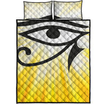 Eye Of Horus Symbol Print Quilt Bed Set