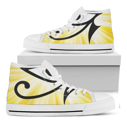 Eye Of Horus Symbol Print White High Top Shoes