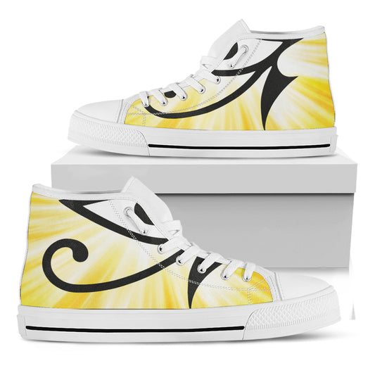 Eye Of Horus Symbol Print White High Top Shoes
