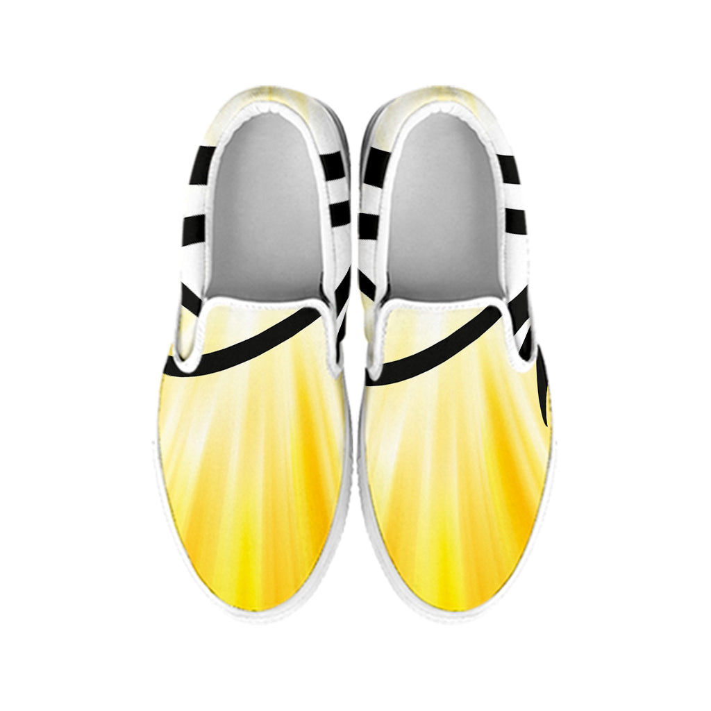 Eye Of Horus Symbol Print White Slip On Shoes