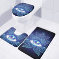 Eye of Providence Flower Print 3 Piece Bath Mat Set