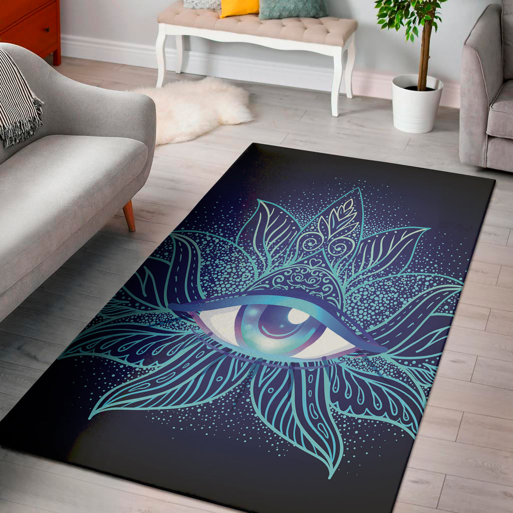 Eye of Providence Flower Print Area Rug