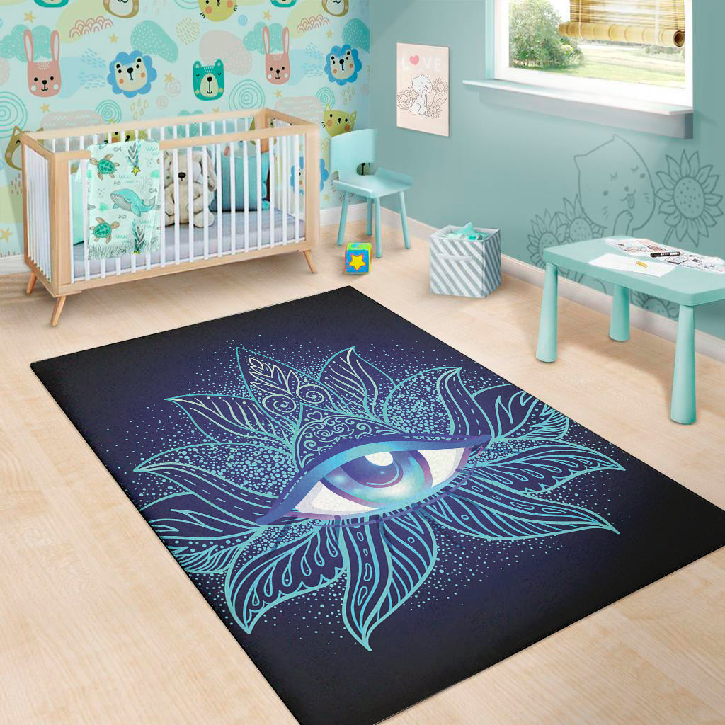 Eye of Providence Flower Print Area Rug