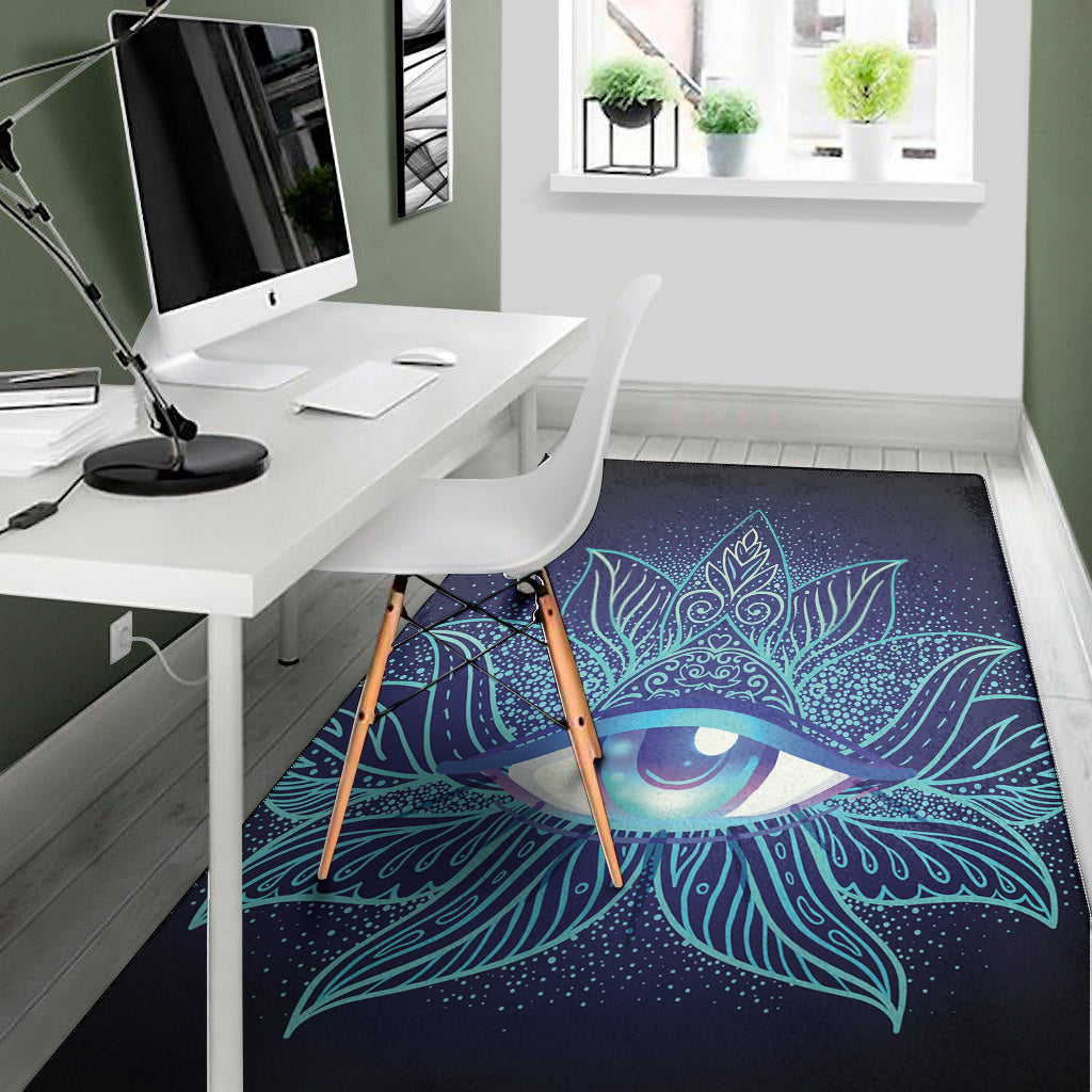 Eye of Providence Flower Print Area Rug