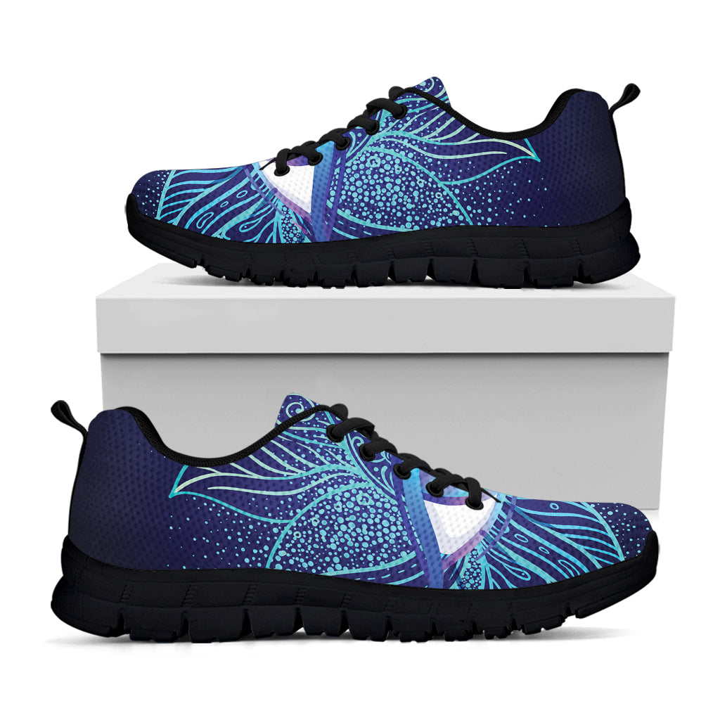 Eye of Providence Flower Print Black Sneakers