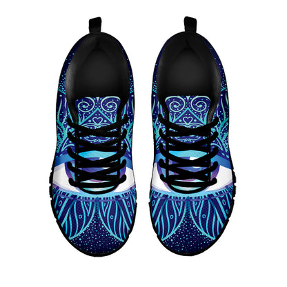 Eye of Providence Flower Print Black Sneakers