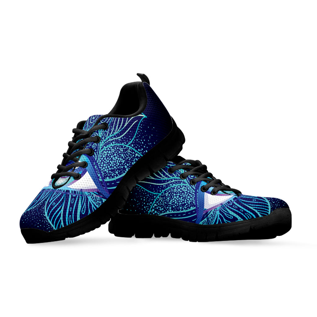 Eye of Providence Flower Print Black Sneakers