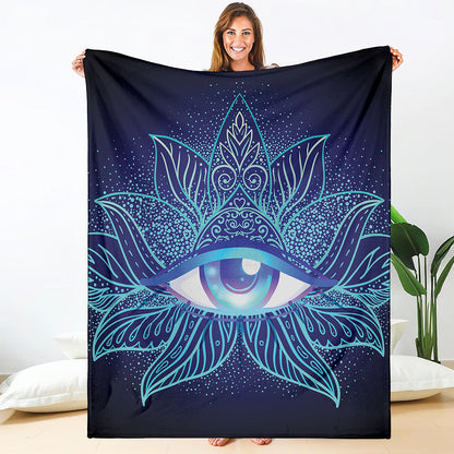 Eye of Providence Flower Print Blanket