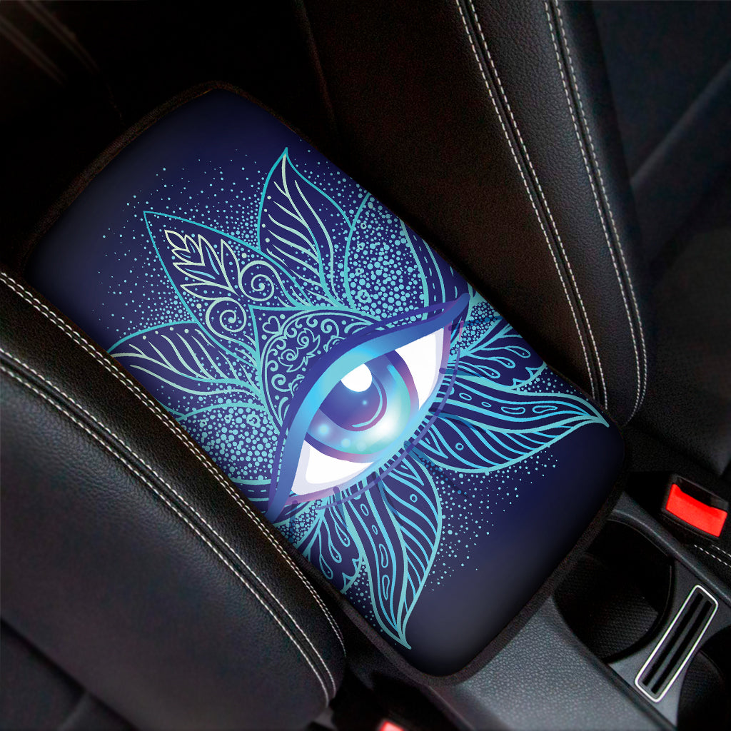 Eye of Providence Flower Print Car Center Console Cover