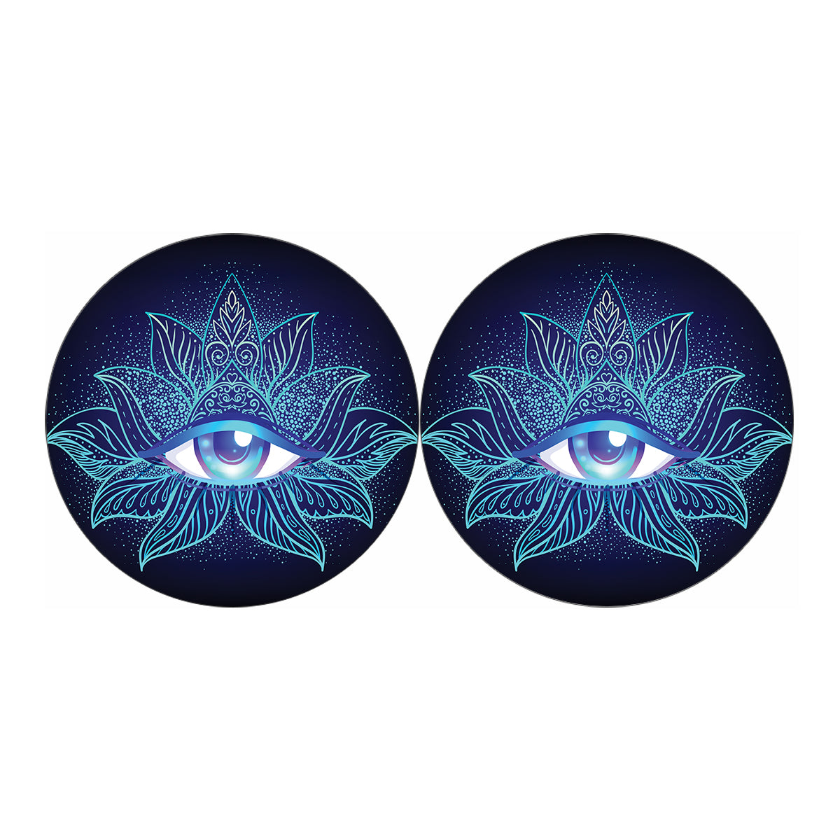 Eye of Providence Flower Print Car Coasters