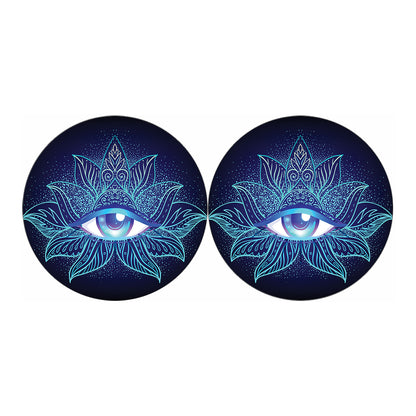 Eye of Providence Flower Print Car Coasters