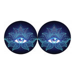 Eye of Providence Flower Print Car Coasters
