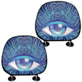 Eye of Providence Flower Print Car Headrest Covers