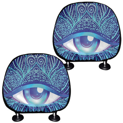 Eye of Providence Flower Print Car Headrest Covers