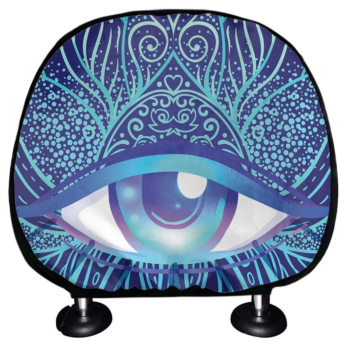 Eye of Providence Flower Print Car Headrest Covers