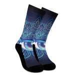 Eye of Providence Flower Print Crew Socks