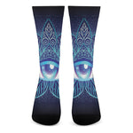 Eye of Providence Flower Print Crew Socks