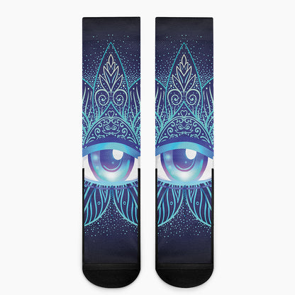 Eye of Providence Flower Print Crew Socks