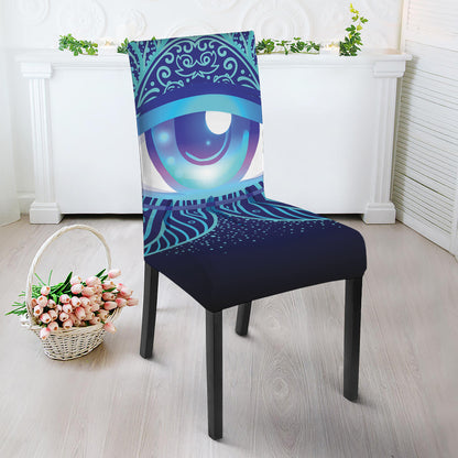 Eye of Providence Flower Print Dining Chair Slipcover