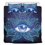 Eye of Providence Flower Print Duvet Cover Bedding Set