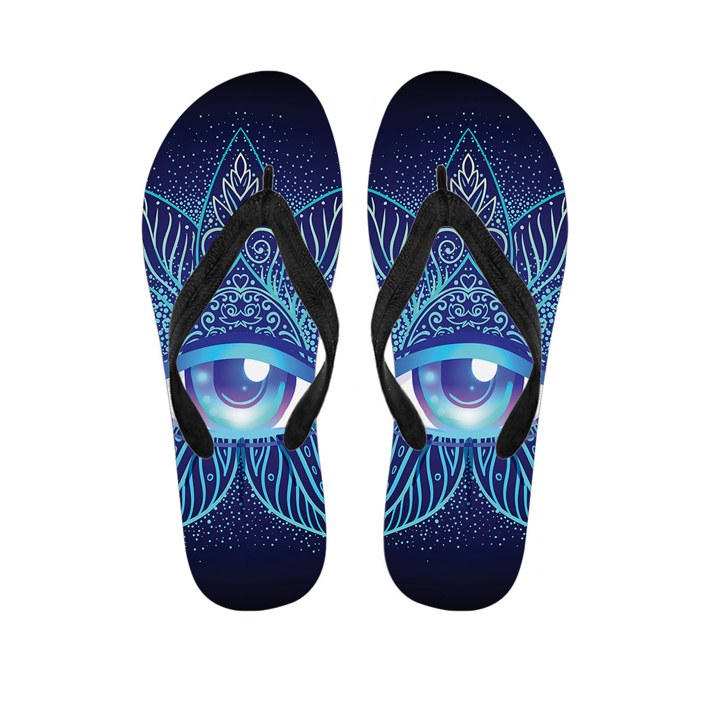 Eye of Providence Flower Print Flip Flops