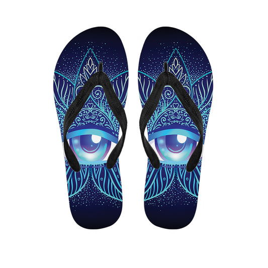 Eye of Providence Flower Print Flip Flops