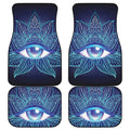 Eye of Providence Flower Print Front and Back Car Floor Mats