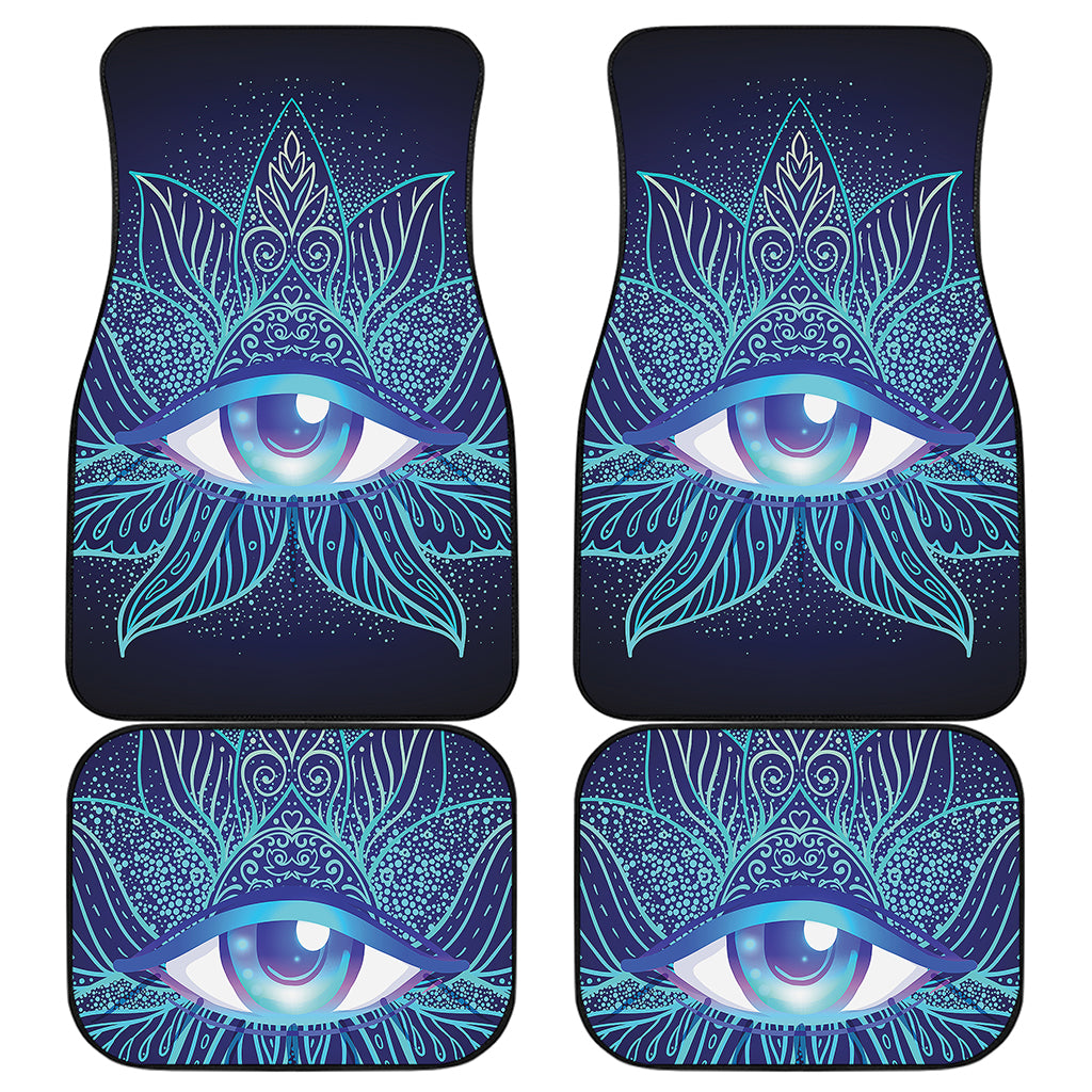Eye of Providence Flower Print Front and Back Car Floor Mats