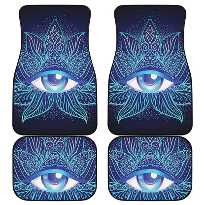 Eye of Providence Flower Print Front and Back Car Floor Mats