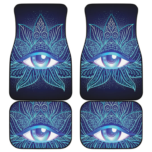 Eye of Providence Flower Print Front and Back Car Floor Mats