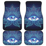 Eye of Providence Flower Print Front and Back Car Floor Mats