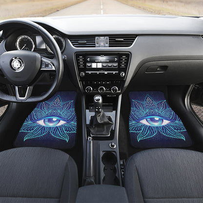 Eye of Providence Flower Print Front and Back Car Floor Mats
