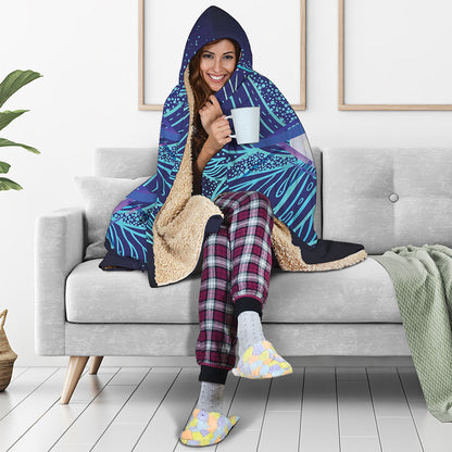Eye of Providence Flower Print Hooded Blanket