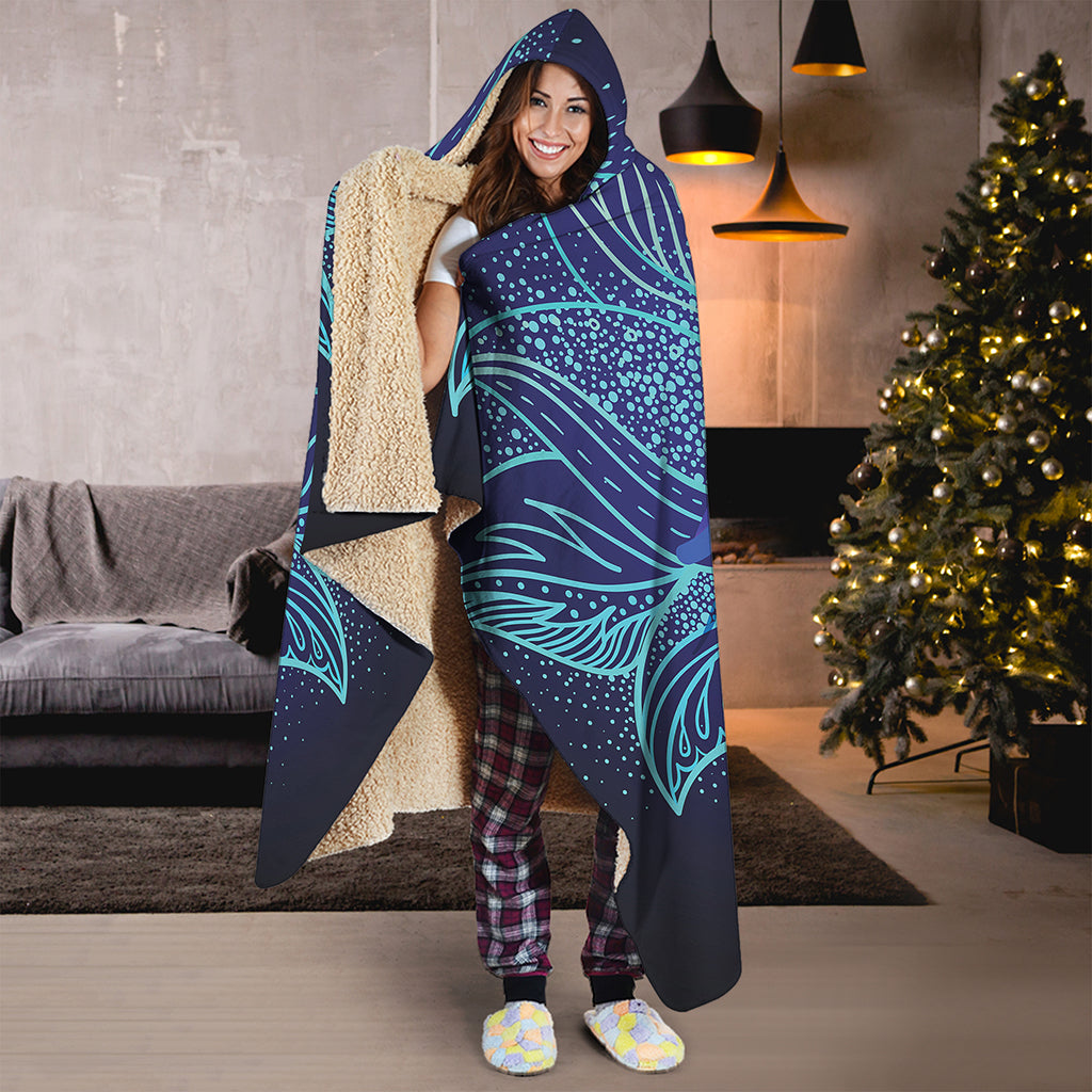 Eye of Providence Flower Print Hooded Blanket
