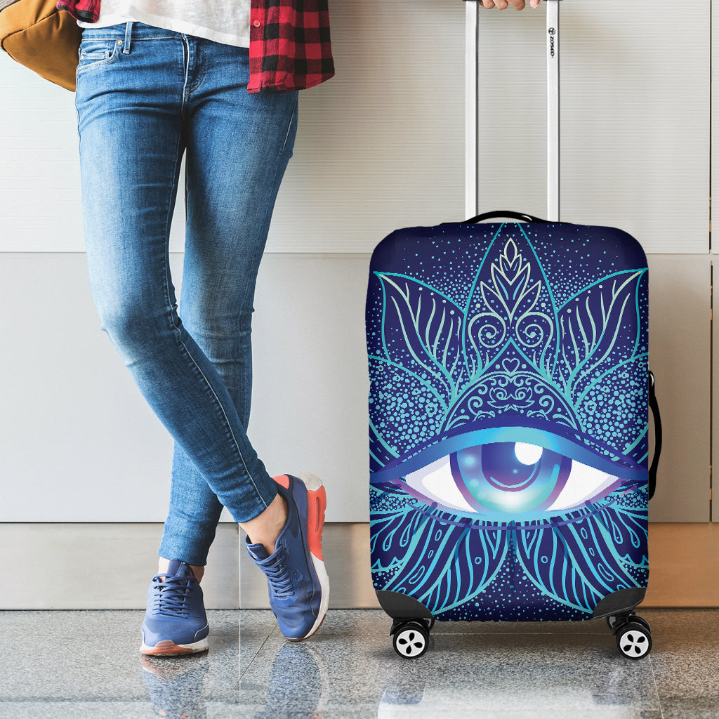 Eye of Providence Flower Print Luggage Cover