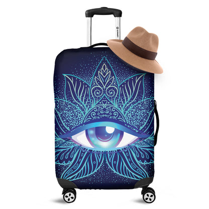 Eye of Providence Flower Print Luggage Cover