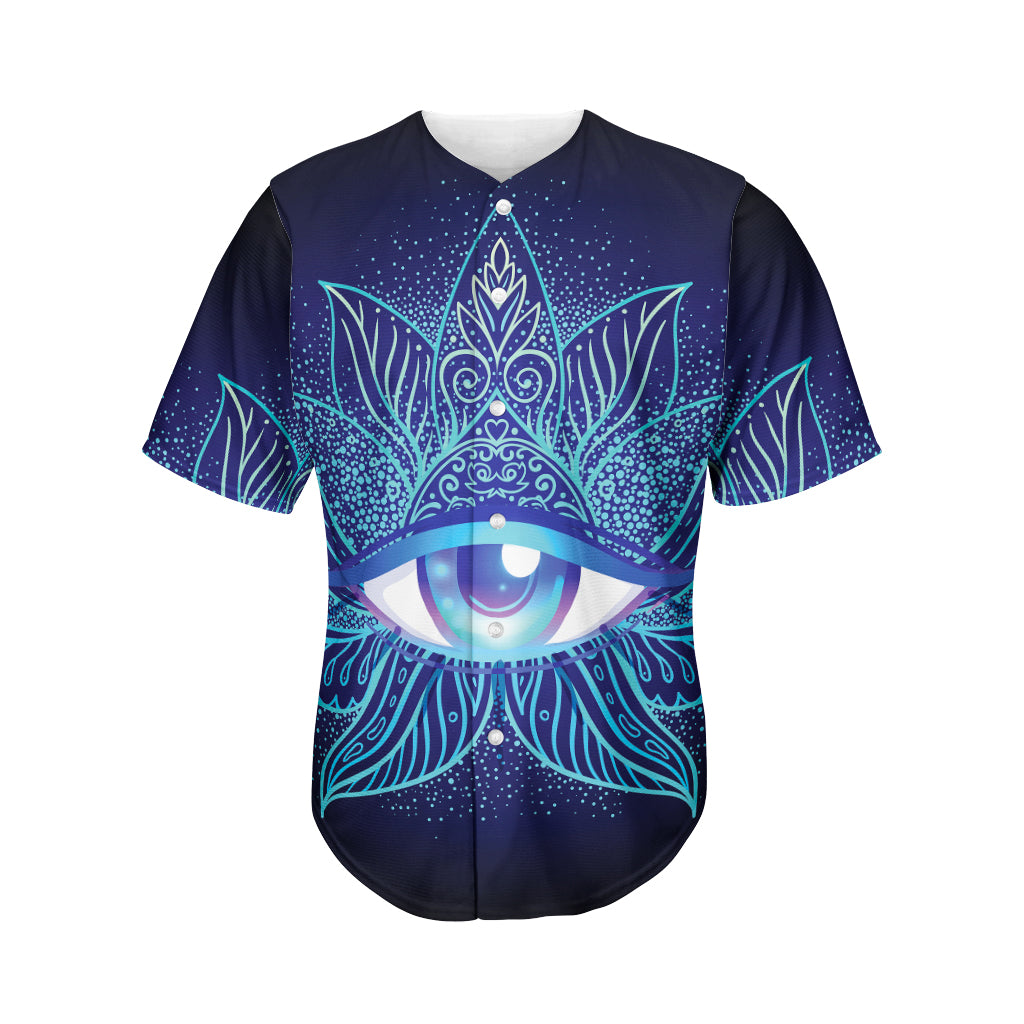 Eye of Providence Flower Print Men's Baseball Jersey