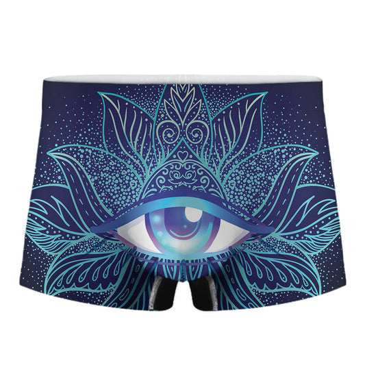 Eye of Providence Flower Print Men's Boxer Briefs