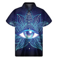 Eye of Providence Flower Print Men's Short Sleeve Shirt