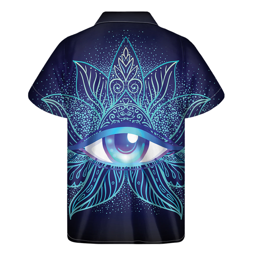 Eye of Providence Flower Print Men's Short Sleeve Shirt